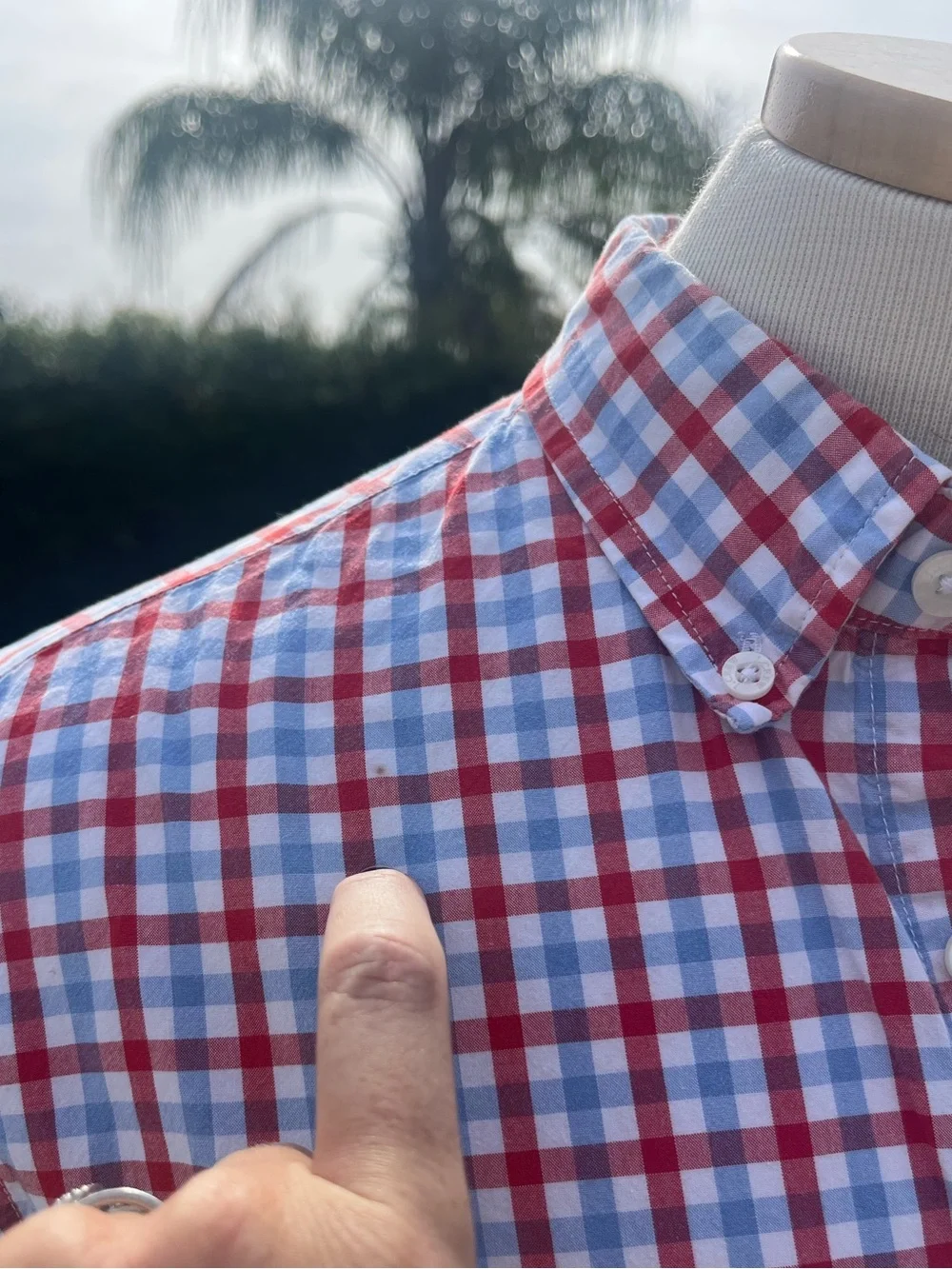 J. Crew Red and Blue Plaid Button-Down Shirt medium